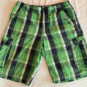 Ecko Unltd. 72Hr. Unlimited Plaid Cargo Shorts 32
